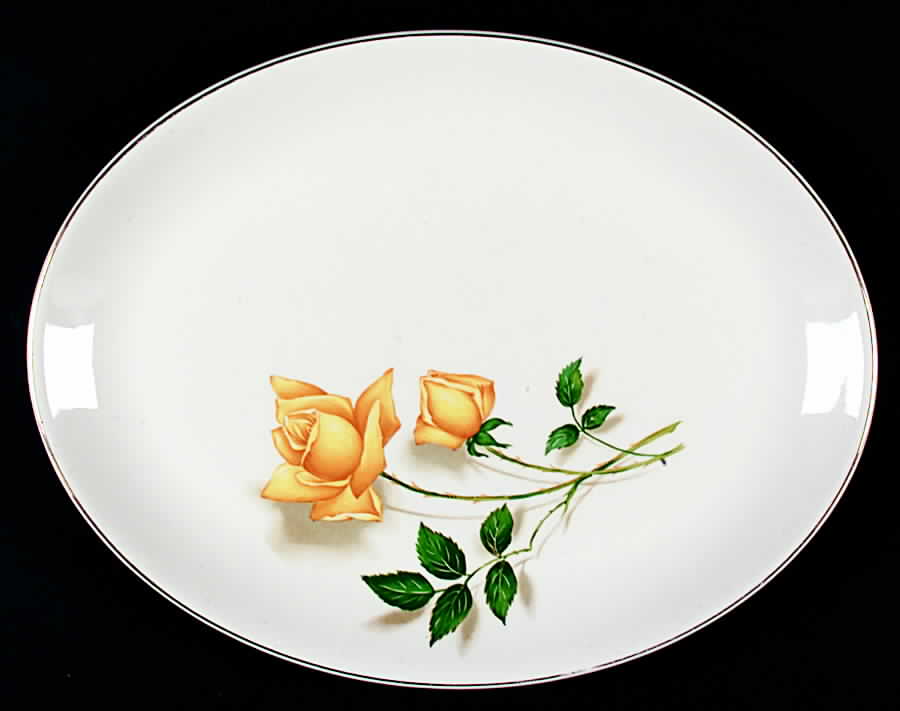 Radiant Rose 13" Oval Serving Platter by Royal Monarch-1
