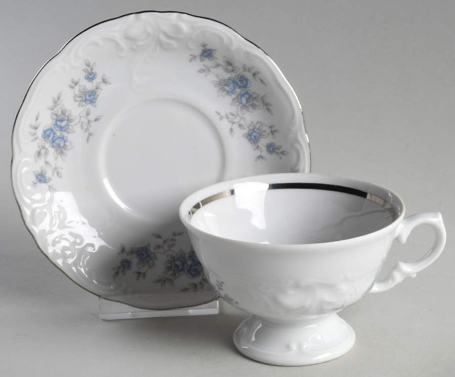 RKT12 Footed Cup & Saucer Set by Royal Kent (Poland)-1