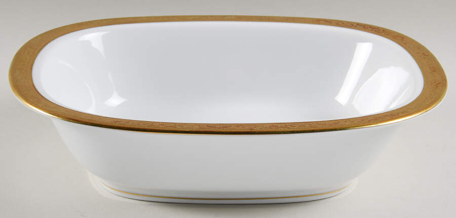 Ambassador Gold (White) 9" Oval Vegetable Bowl by Raynaud-1