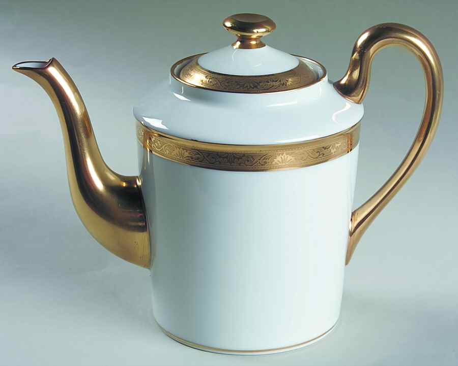 Ambassador Gold (White) Coffee Pot & Lid by Raynaud-1