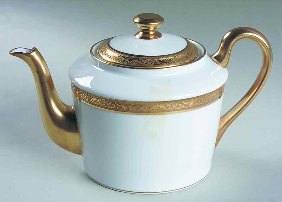 Ambassador Gold (White) Teapot & Lid by Raynaud-1