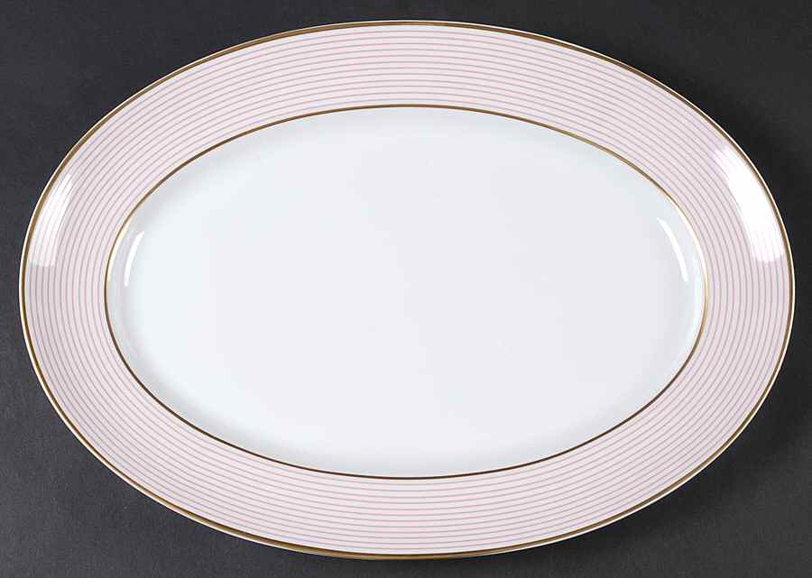 Crinoline Pink 14" Oval Serving Platter by Raynaud-1