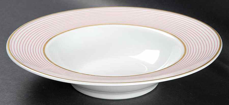 Crinoline Pink Rim Soup Bowl by Raynaud-1