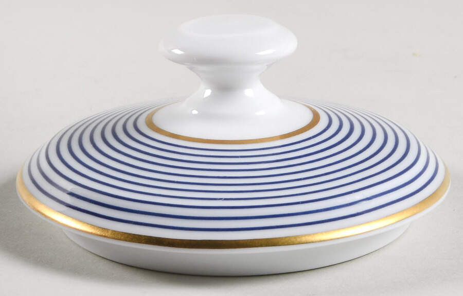 Crinoline Blue Lid for Oversize Sugar Bowl by Raynaud-1