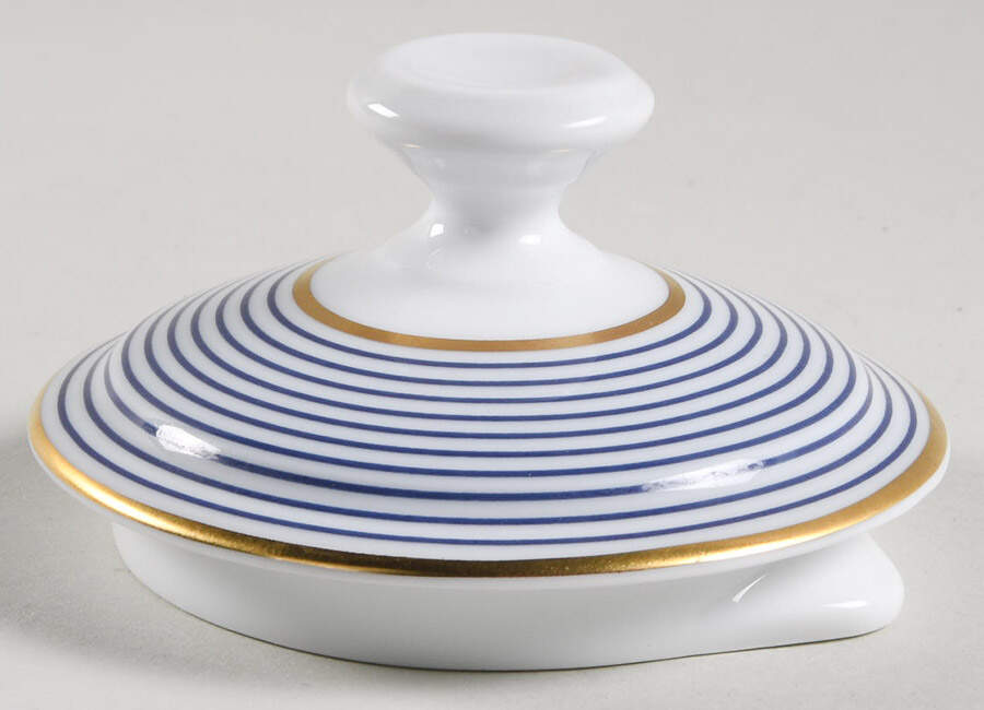 Crinoline Blue Lid for Coffee Pot by Raynaud-1