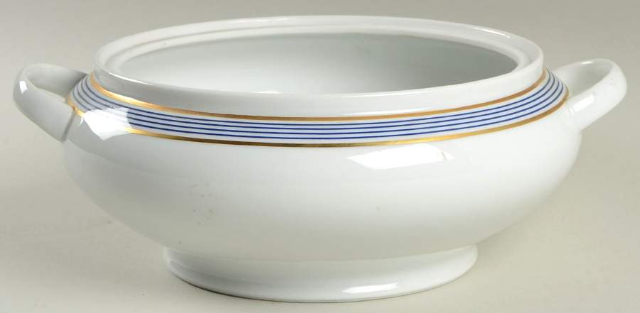 Crinoline Blue Round Vegetable No Lid by Raynaud-1