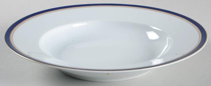 Diplomat Blue Large Rim Soup Bowl by Raynaud-1