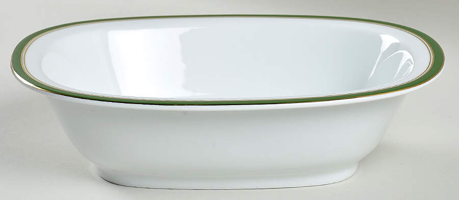 Diplomat Green 9" Oval Vegetable Bowl by Raynaud-1