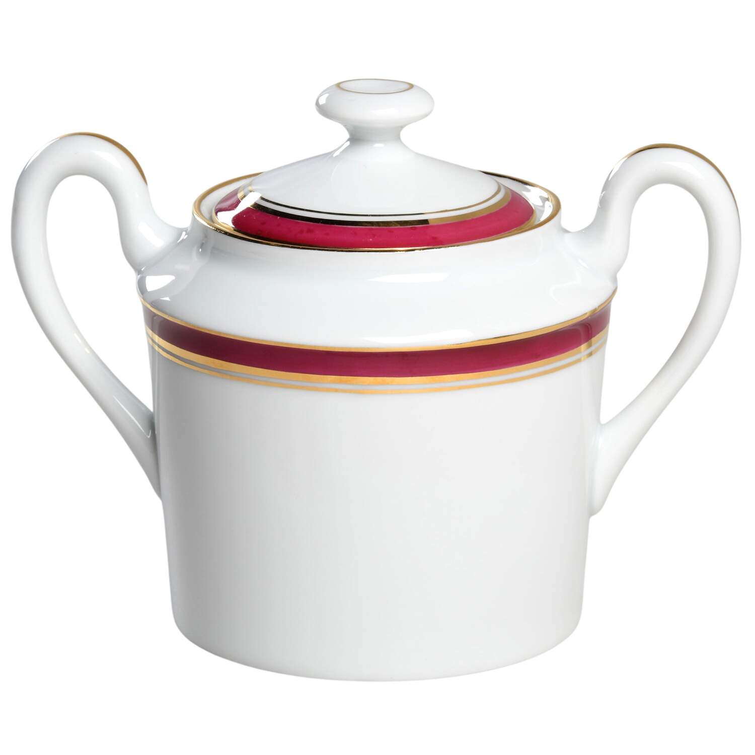 Diplomat Red Sugar Bowl & Lid by Raynaud-1