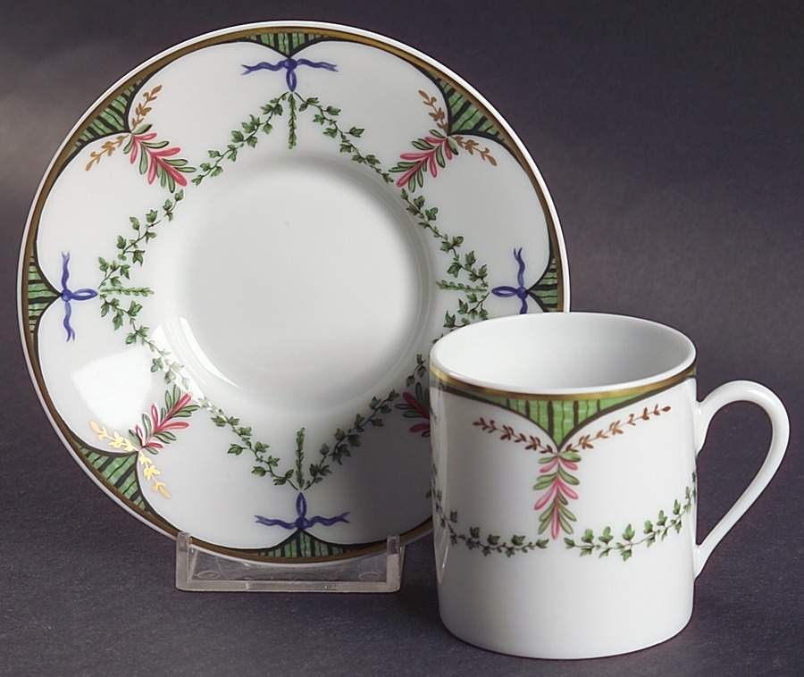 Festivites Flat Demitasse Cup & Saucer Set by Raynaud-1