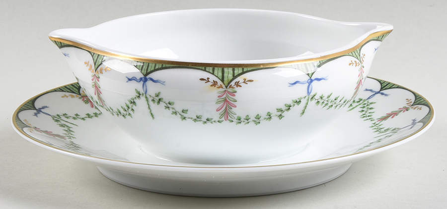 Festivites Round Gravy Boat/Attached Underplate by Raynaud-1