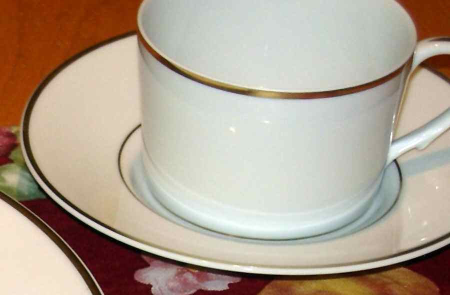 Fontainebleau Gold (Verge) Flat Cup & Saucer Set by Raynaud-1