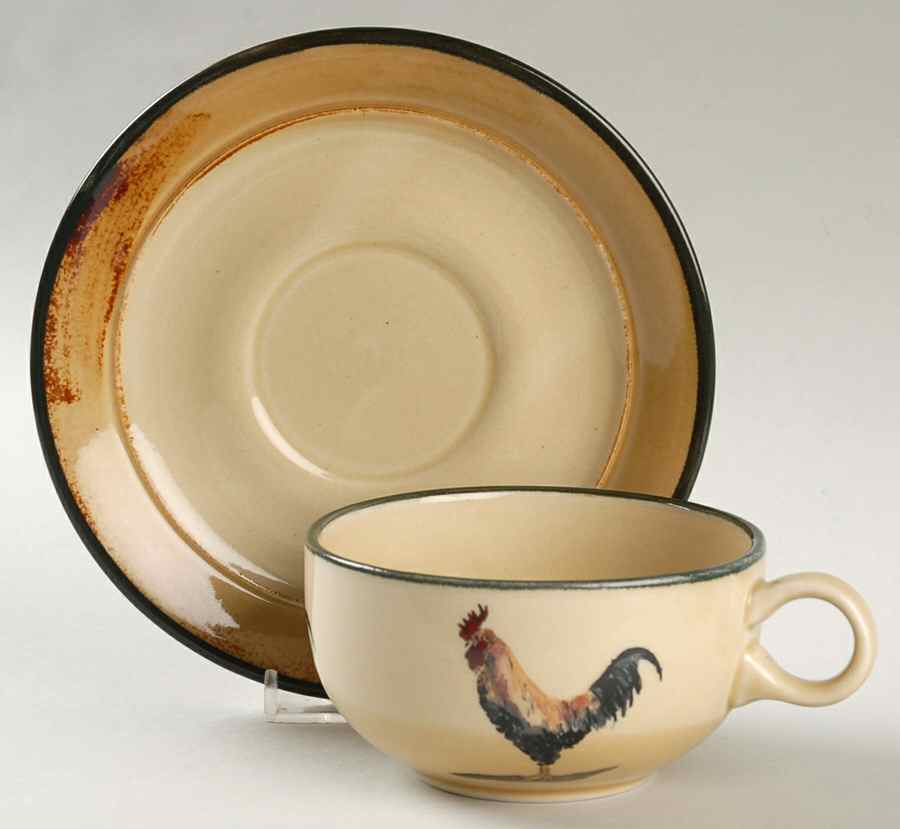 Country Life Flat Cup & Saucer Set by Robert Gordon-1
