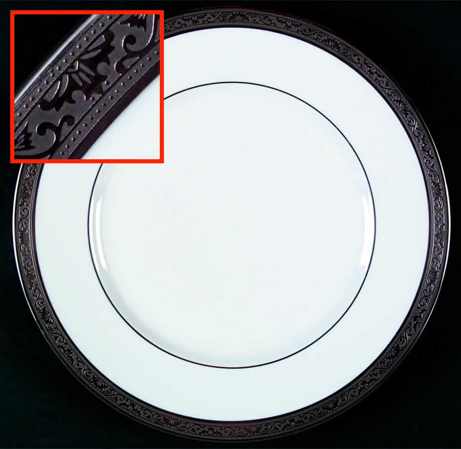 Ambassador Platinum (White) Dinner Plate by Raynaud-1