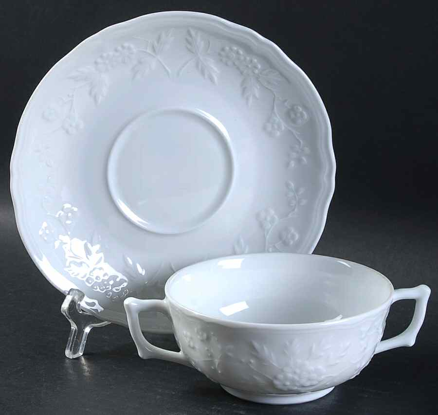 Hawthorne Flat Cream Soup Bowl & Saucer Set by Raynaud-1