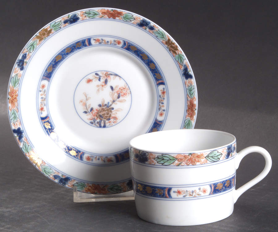 Koutani (White Background) Flat Cup & Saucer Set by Raynaud-1