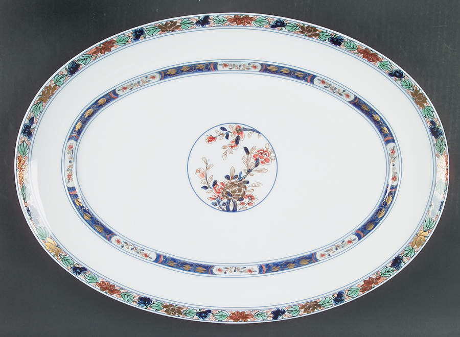 Koutani (White Background) 16" Oval Serving Platter by Raynaud-1