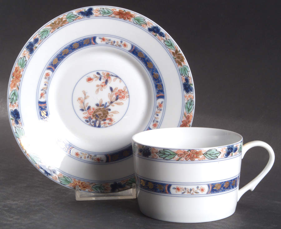 Koutani (White Background) Flat Cup & Saucer Set by Raynaud-1