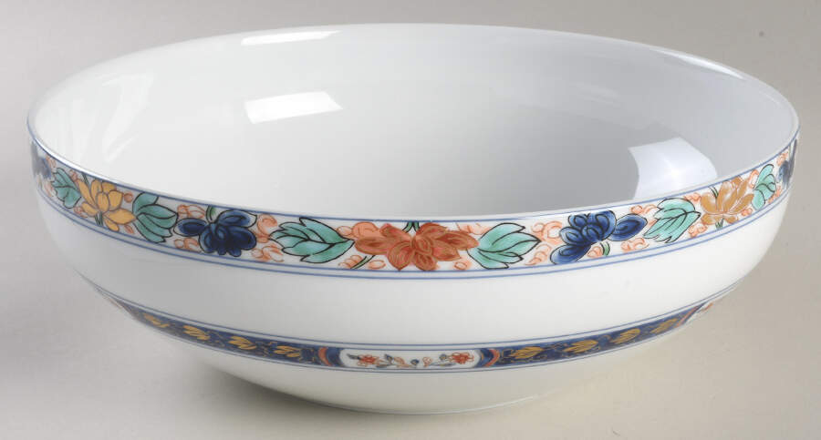 Koutani (White Background) 9" Salad Serving Bowl by Raynaud-1