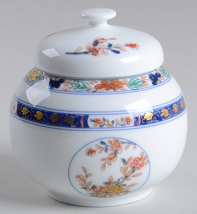 Koutani (White Background) Sugar Bowl & Lid by Raynaud-1
