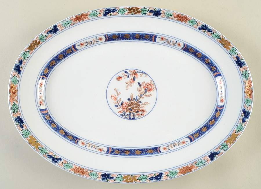 Koutani (White Background) 14" Oval Serving Platter by Raynaud-1