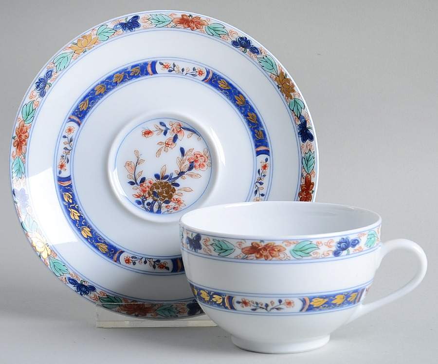 Koutani (White Background) Flat Cup & Saucer Set by Raynaud-1