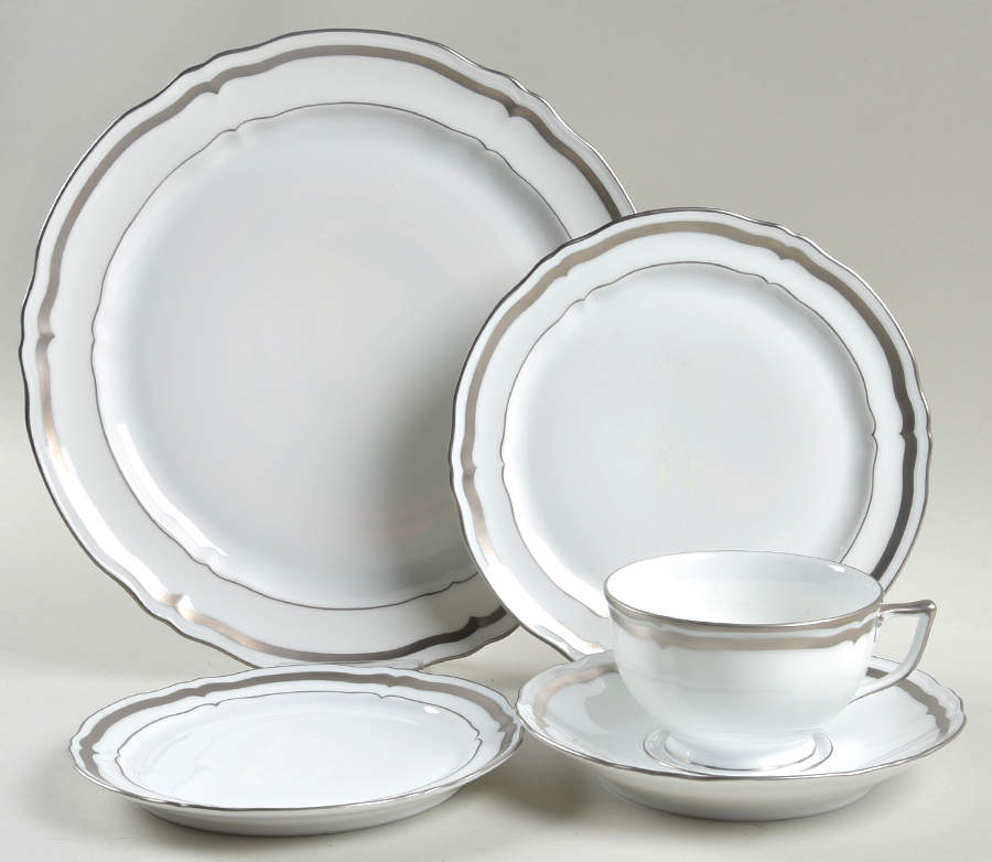 Marie Antoinette Platinum 5 Piece Place Setting by Raynaud-1