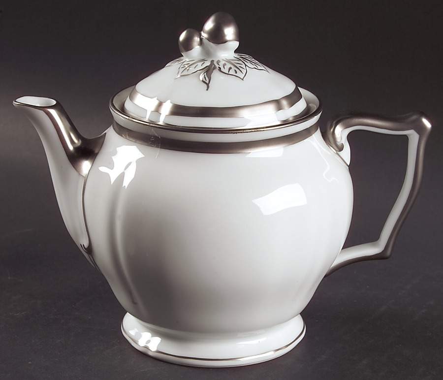 Marie Antoinette Platinum Teapot & Lid by Raynaud-1