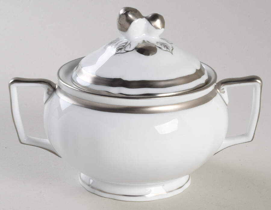 Marie Antoinette Platinum Sugar Bowl & Lid by Raynaud-1