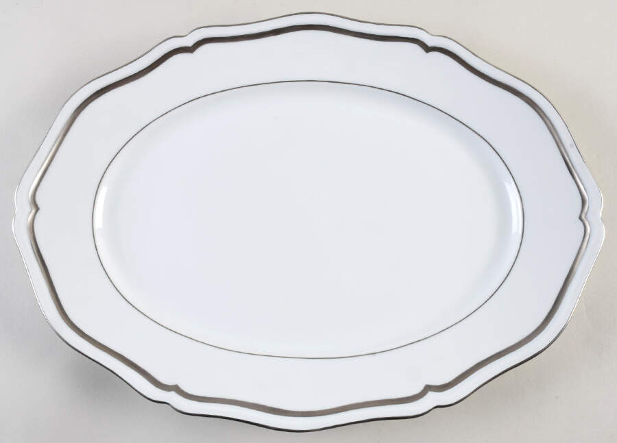 Marie Antoinette Platinum 15" Oval Serving Platter by Raynaud-1