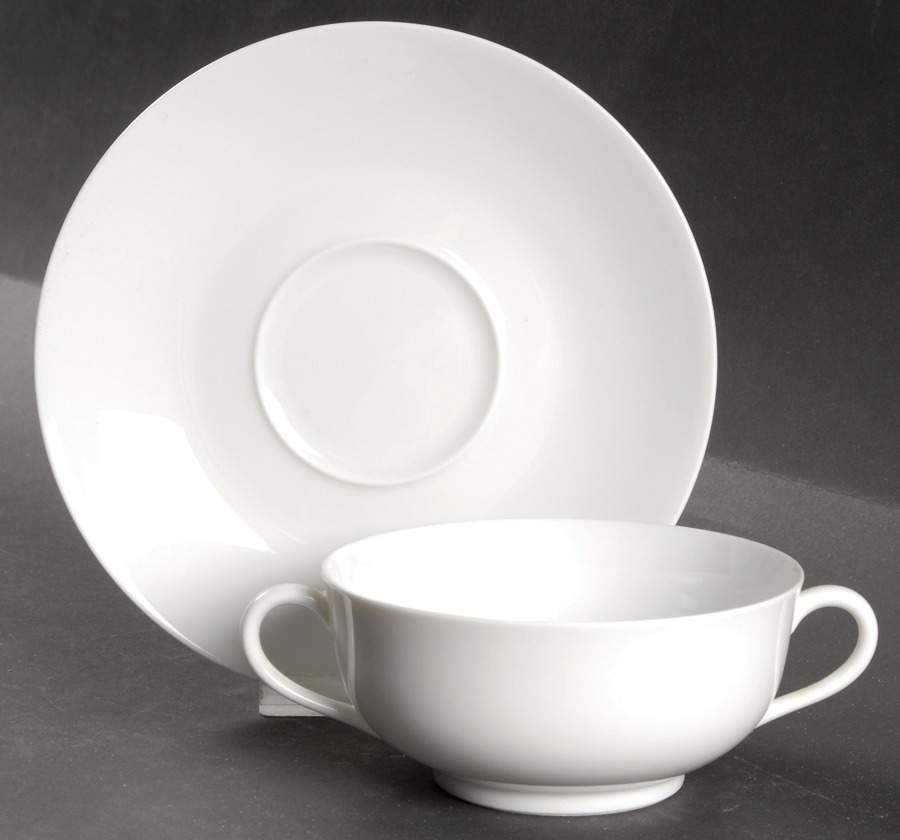 Marly-Menton Flat Cream Soup Bowl & Saucer Set by Raynaud-1