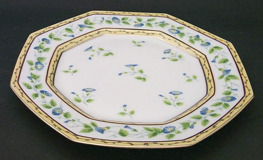 Morning Glory (Spray) Octagonal Luncheon Plate by Raynaud-1