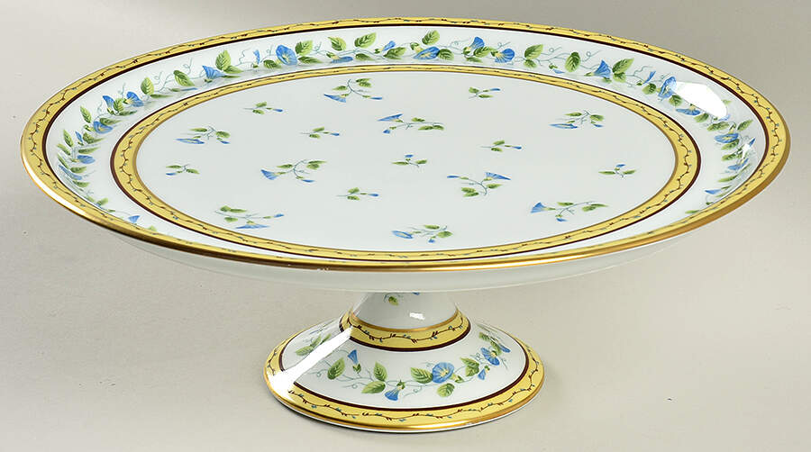 Morning Glory (Spray) 12" Diameter Pedestal Cake Stand by Raynaud-1