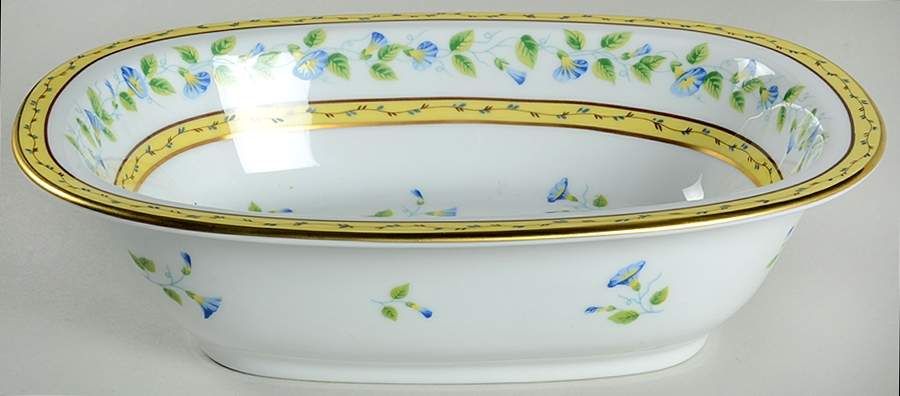 Morning Glory (Spray) 9" Oval Vegetable Bowl by Raynaud-1