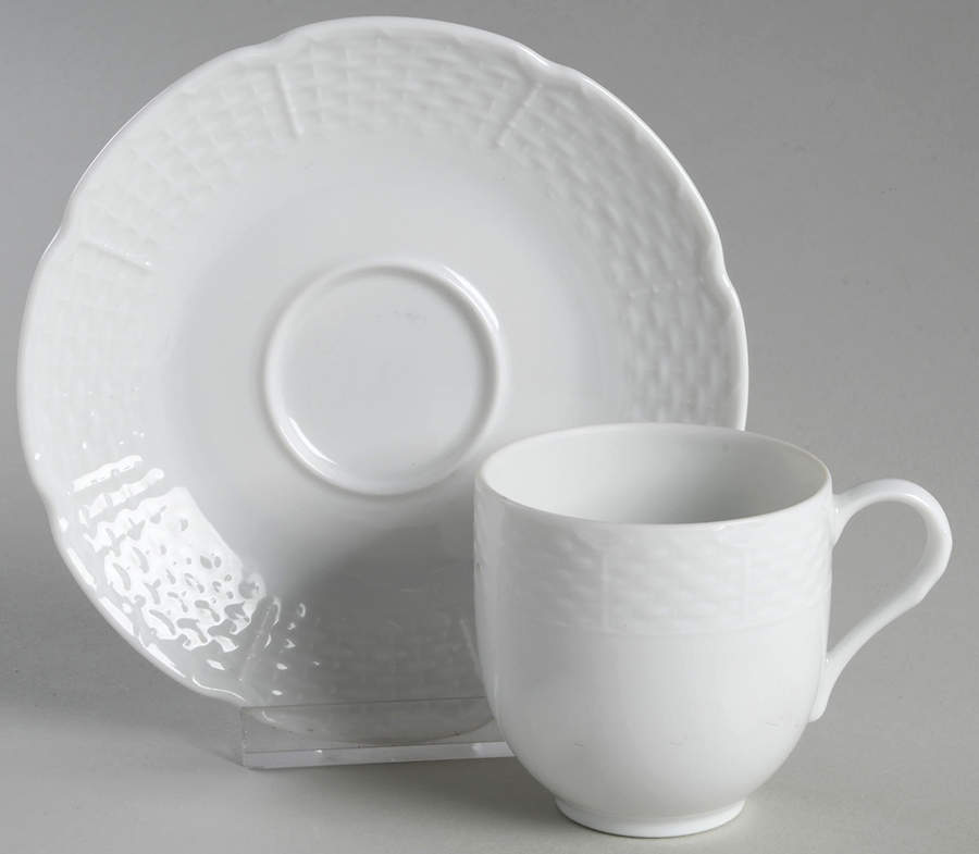 Osier Flat Demitasse Cup & Saucer Set by Raynaud-1