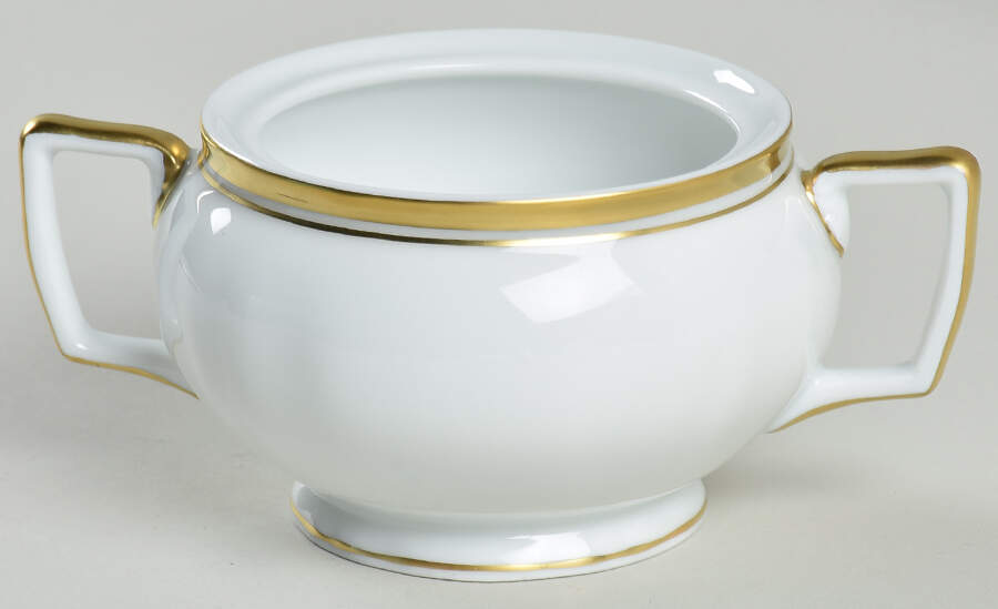 Polka White (Gold Trim) Sugar Bowl No Lid by Raynaud-1