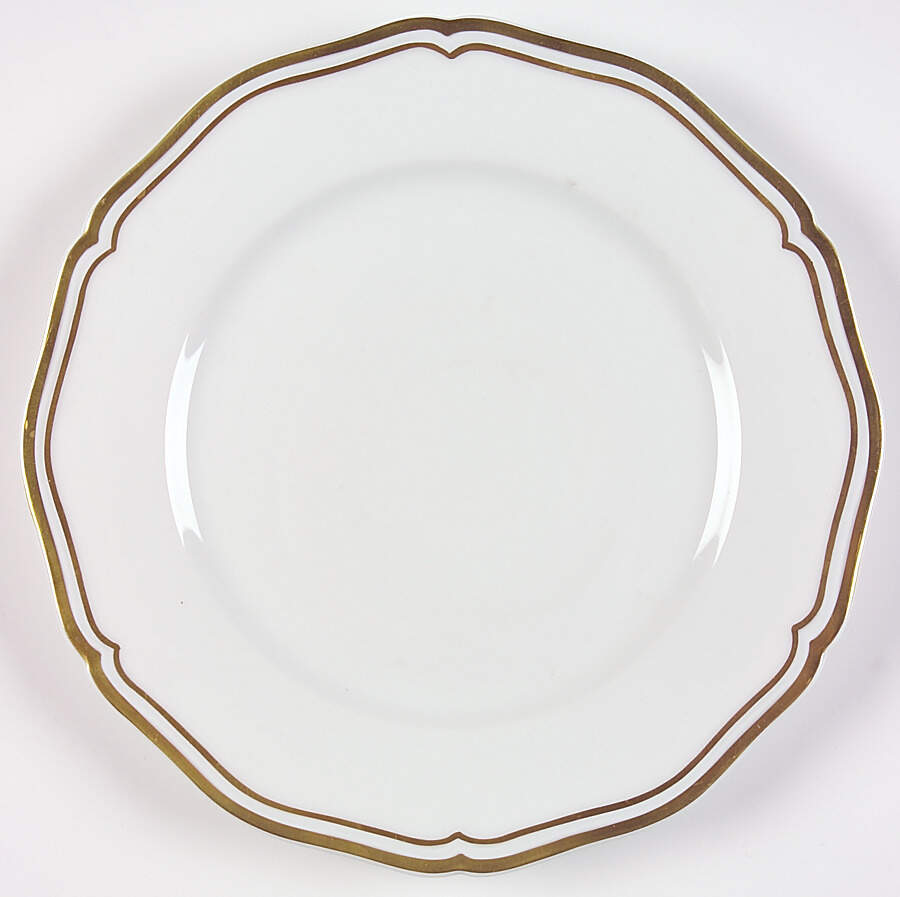 Polka White (Gold Trim) Dessert Luncheon Plate by Raynaud-1