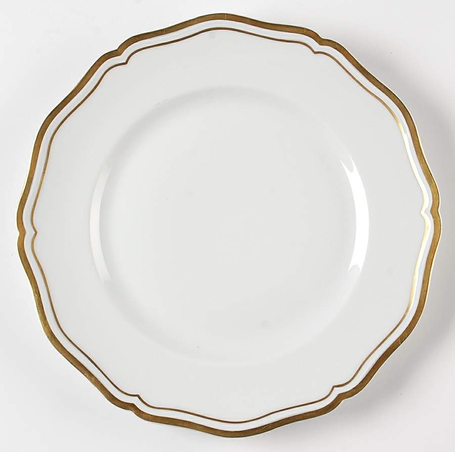 Polka White (Gold Trim) Large Dinner Plate by Raynaud-1