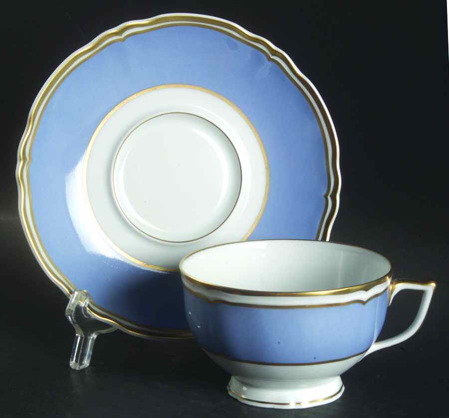 Polka Blue Footed Cup & Saucer Set by Raynaud-1