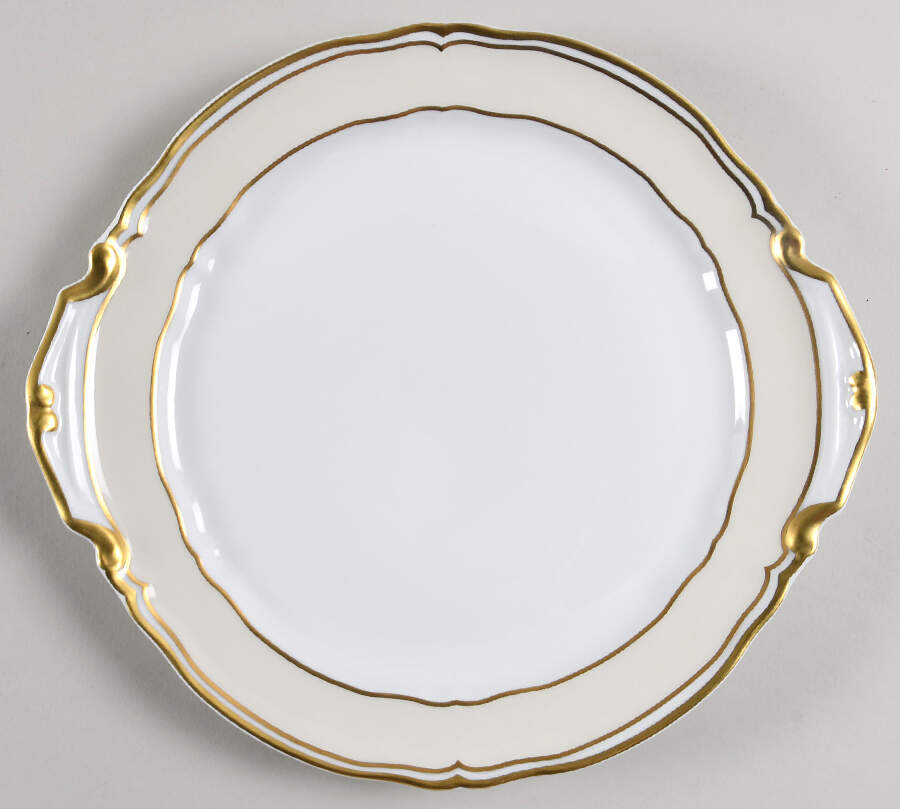 Polka Ivory Handled Cake Plate by Raynaud-1