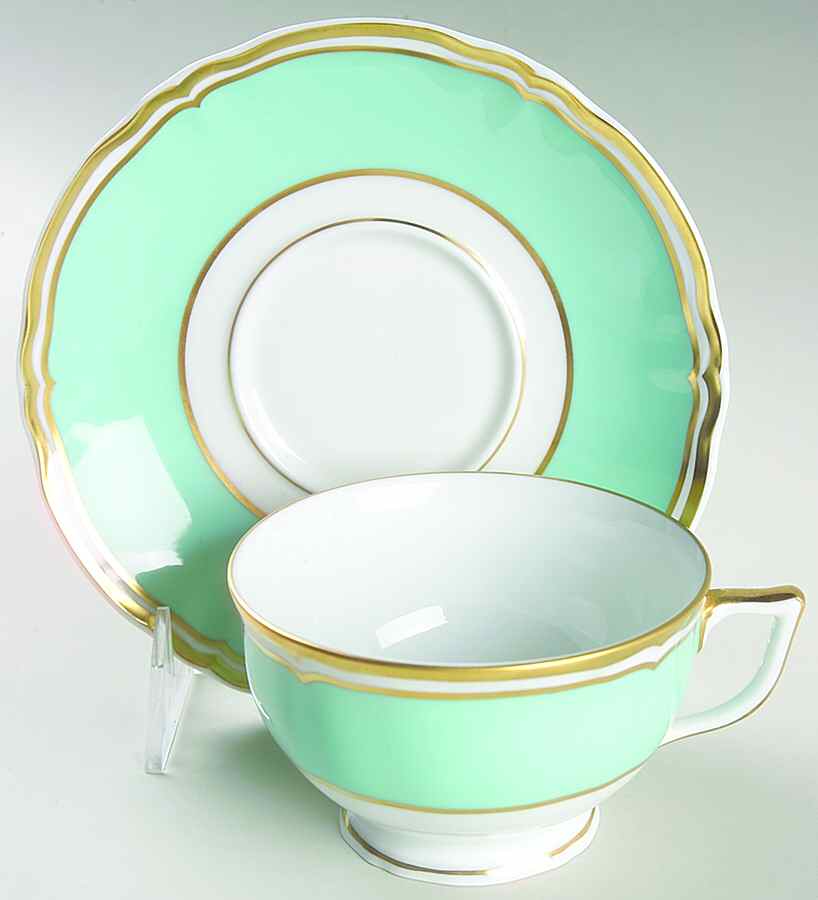Polka Green Footed Cup & Saucer Set by Raynaud-1