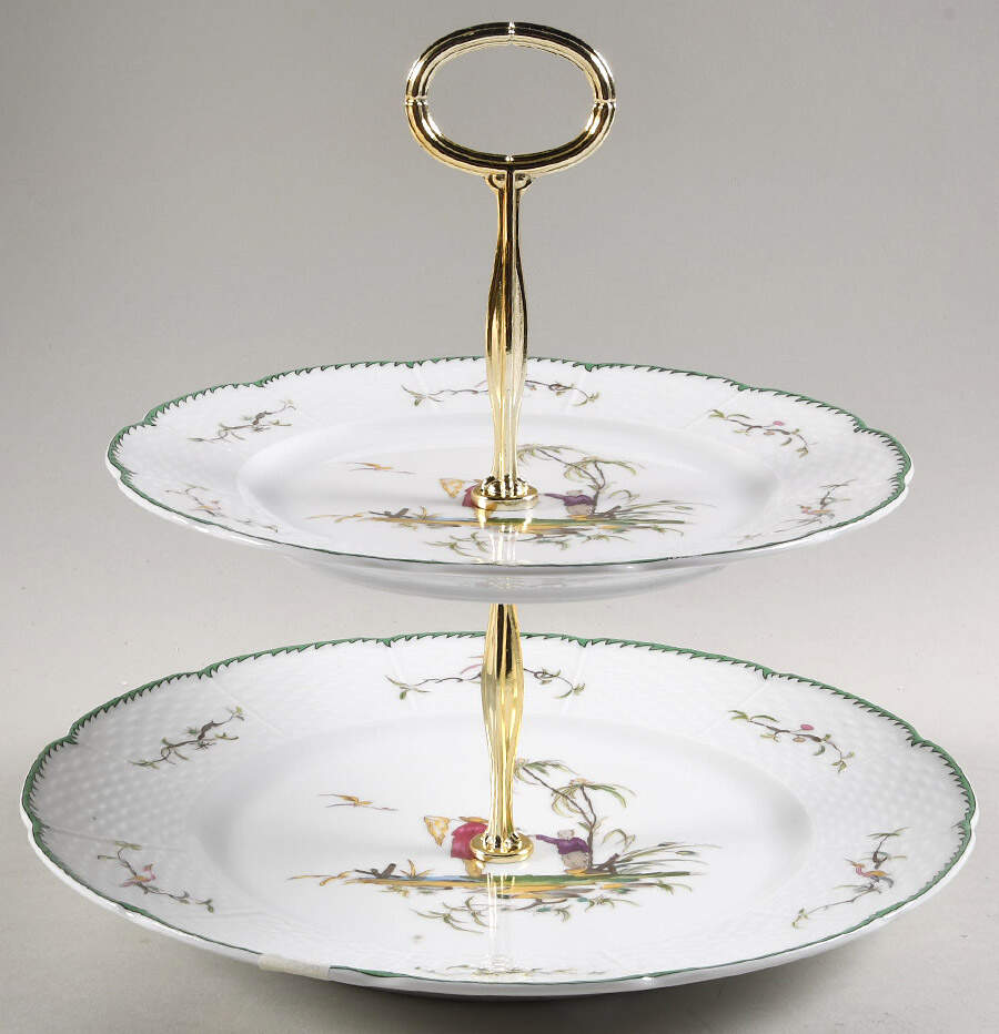 Si Kiang 6 5/8"-10"  2 Tiered Serving Tray (Dp, Sp) HC by Raynaud-1