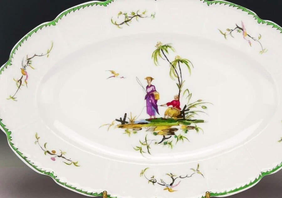 Si Kiang 14" Oval Serving Platter by Raynaud-1