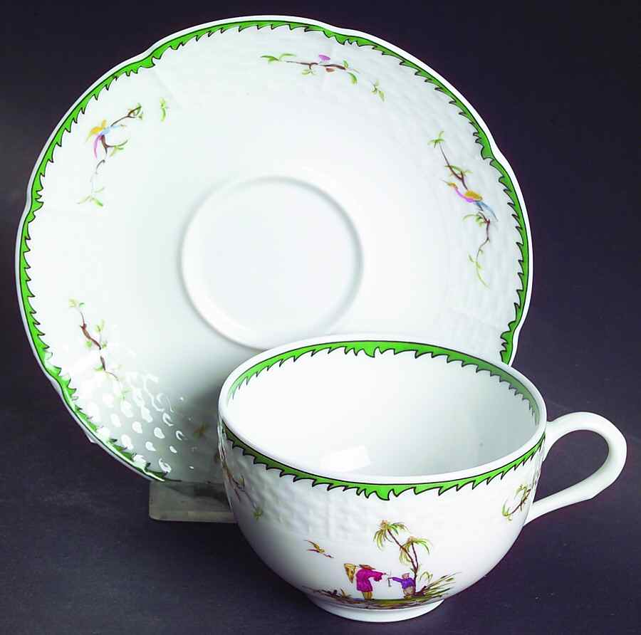 Si Kiang Flat Cup & Saucer Set by Raynaud-1