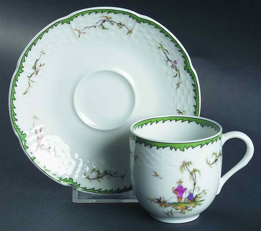 Si Kiang Flat Demitasse Cup & Saucer Set by Raynaud-1
