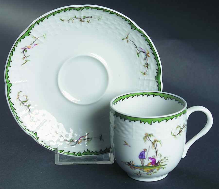 Si Kiang Flat Demitasse Cup & Saucer Set by Raynaud-1