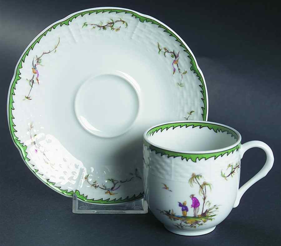 Si Kiang Flat Demitasse Cup & Saucer Set by Raynaud-1