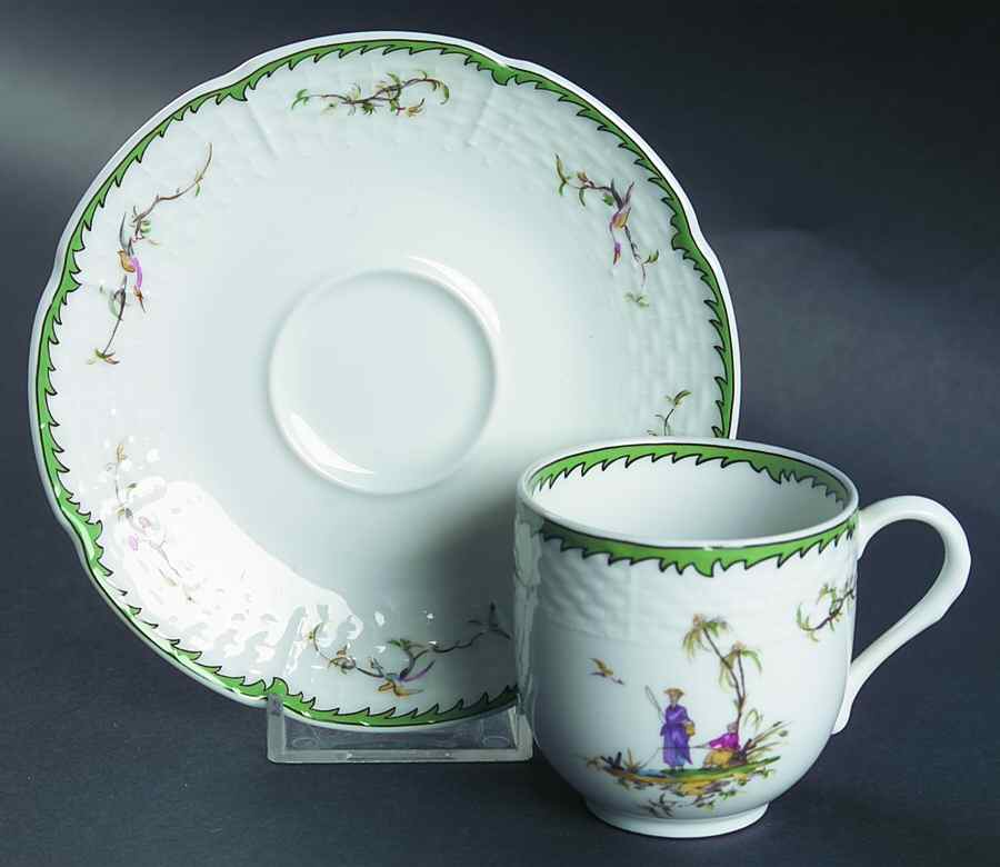 Si Kiang Flat Demitasse Cup & Saucer Set by Raynaud-1