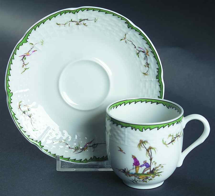 Si Kiang Flat Demitasse Cup & Saucer Set by Raynaud-1