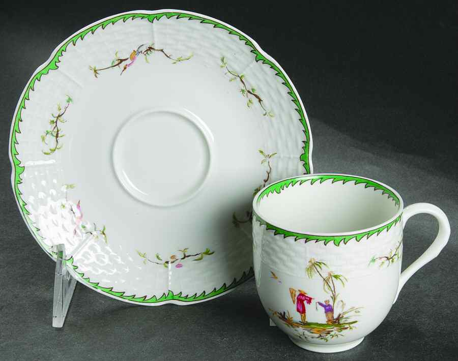Si Kiang Flat Demitasse Cup & Saucer Set by Raynaud-1